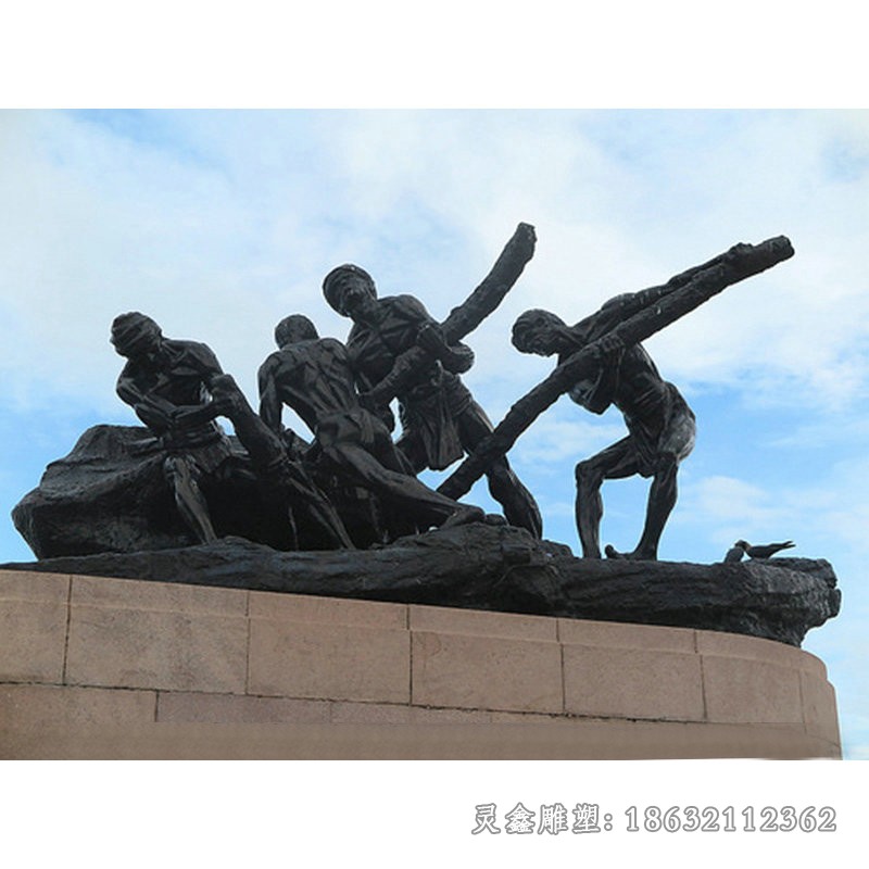 现代工人园林景观铜雕