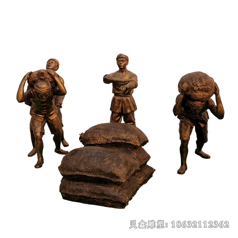现代工人小区景观铜雕