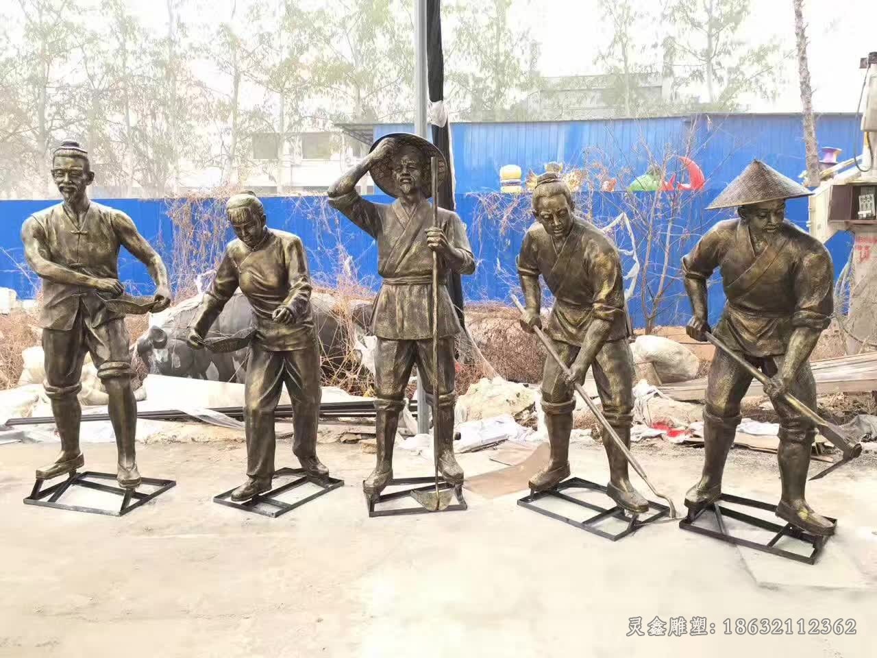农耕景观标志铜雕