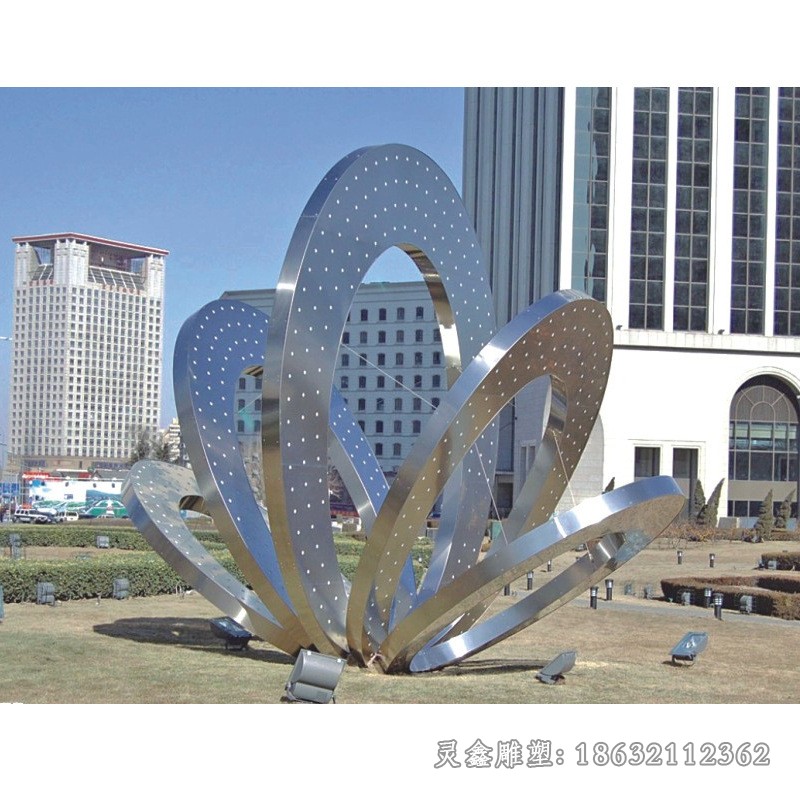 抽象花不锈钢景观雕塑