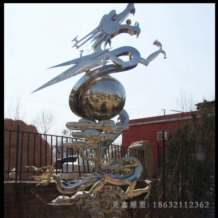 抽象龙不锈钢景观雕塑