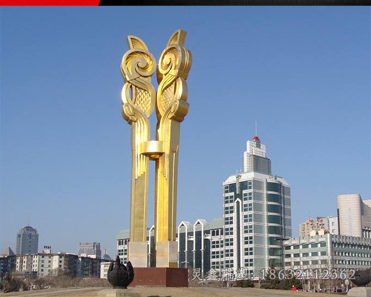 钥匙抽象景观不锈钢雕塑