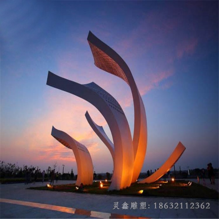 不锈钢发光标志景观雕塑