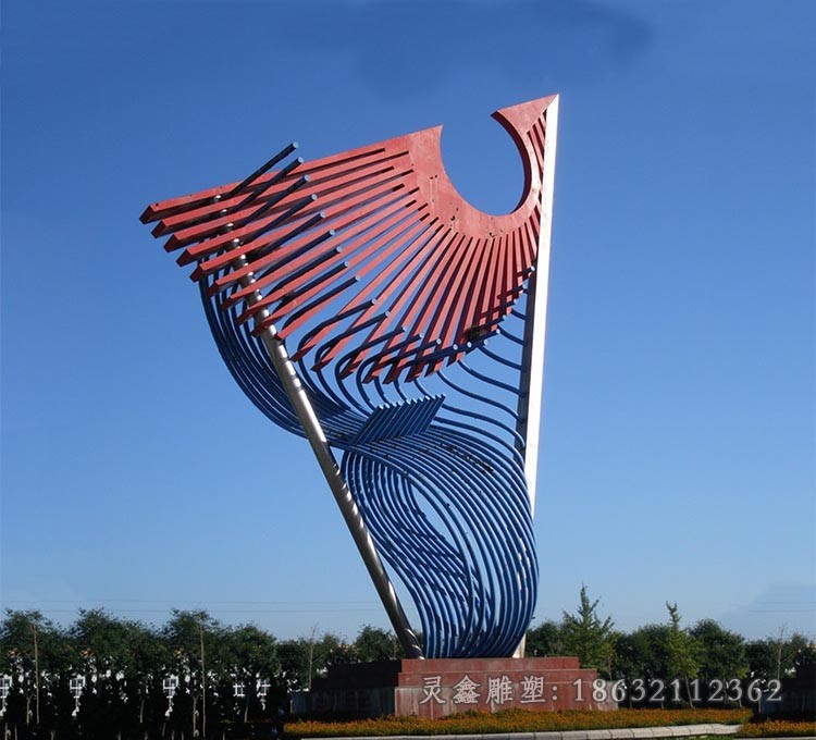 镂空标志不锈钢彩绘雕塑