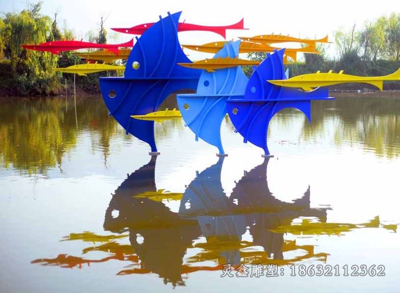 抽象鱼不锈钢抽象雕塑