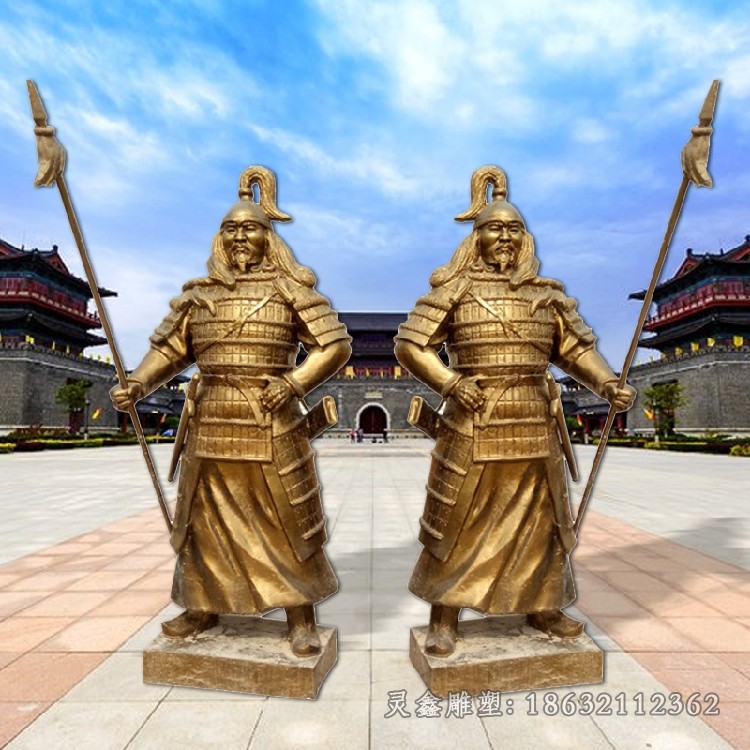 古代将军人物景观铜雕