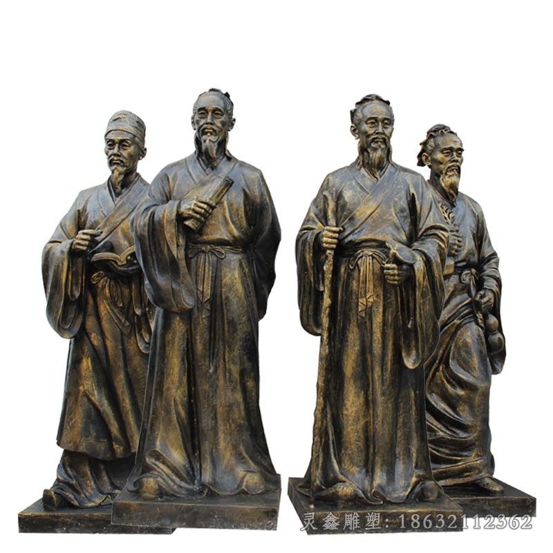 古代四大名医人物铜雕
