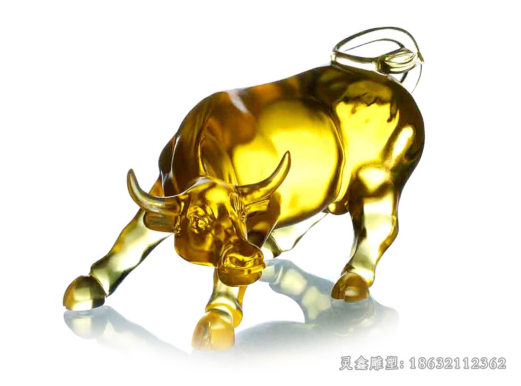 抽象牛动物校园铜雕