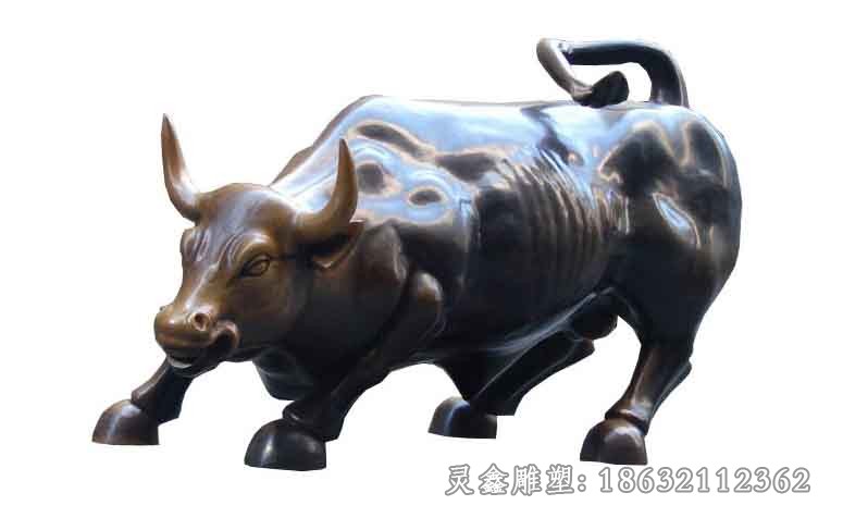 抽象牛动物小区铜雕