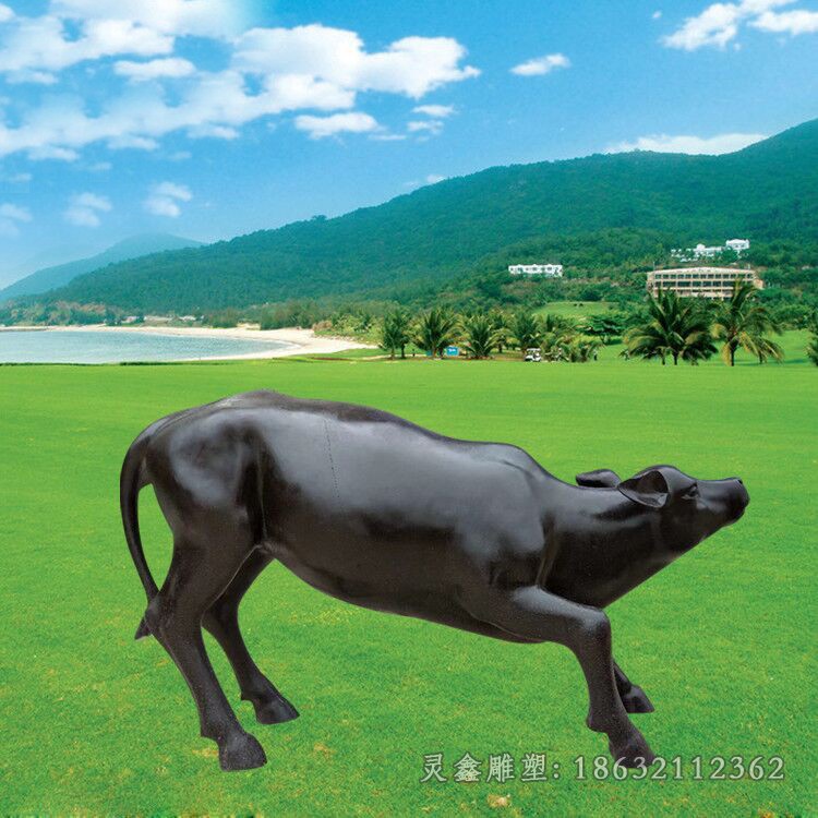 抽象牛动物商场铜雕