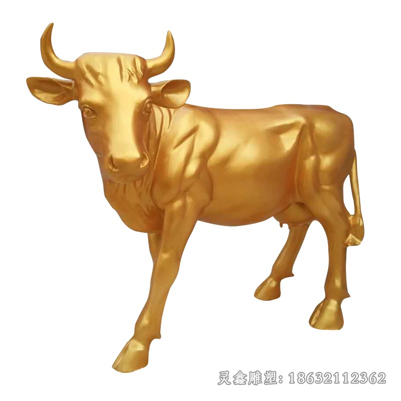 抽象牛动物街边铜雕