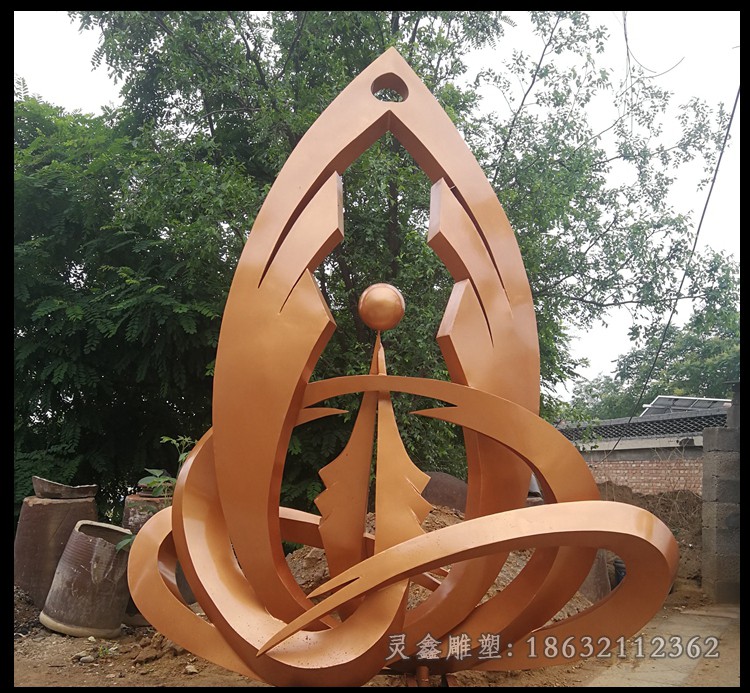 抽象鱼不锈钢彩绘雕塑