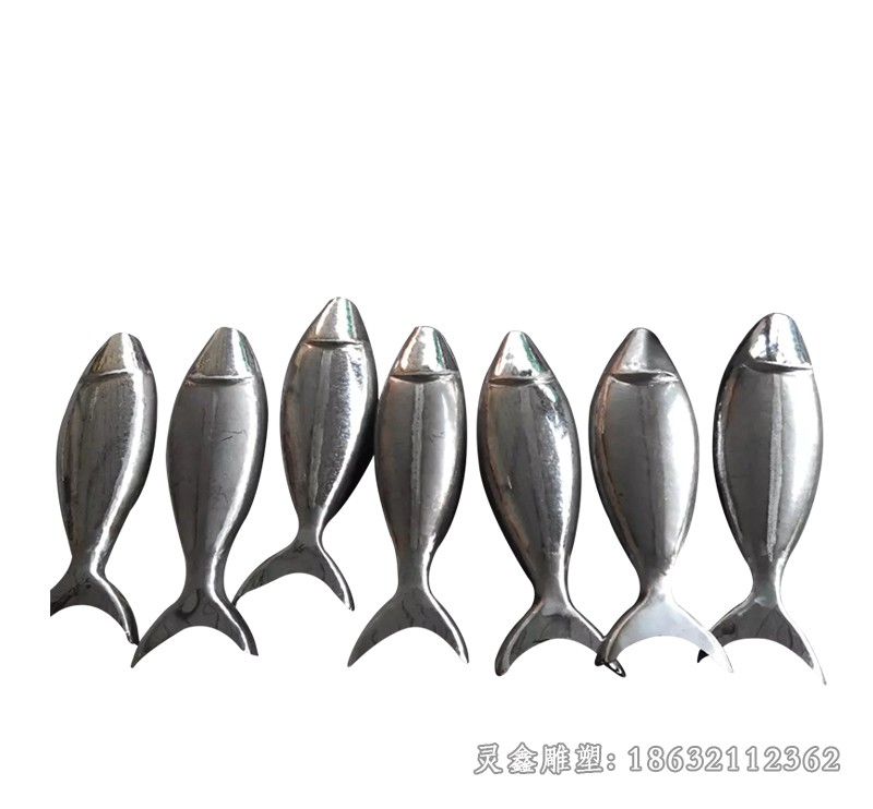 镜面鱼群不锈钢动物雕塑