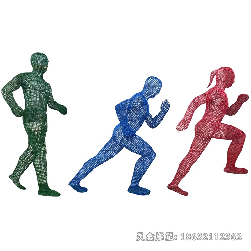 不锈钢跑步运动人物雕塑