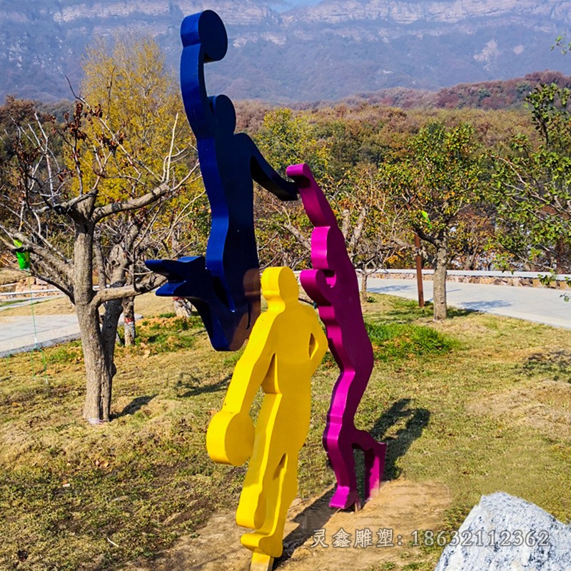 不锈钢打篮球景观人物雕塑