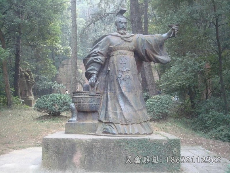 古代人物汉帝景观铜雕