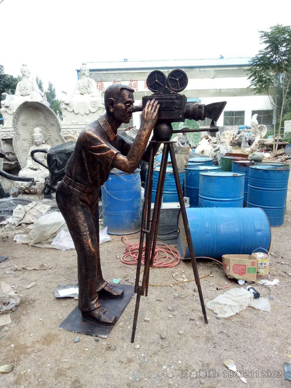 照相人物园林景观铜雕