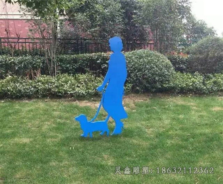 不锈钢剪影人物景观雕塑