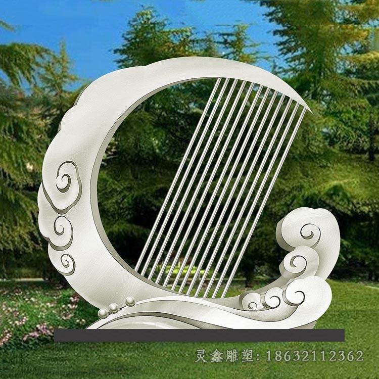 抽象月亮景区不锈钢雕塑