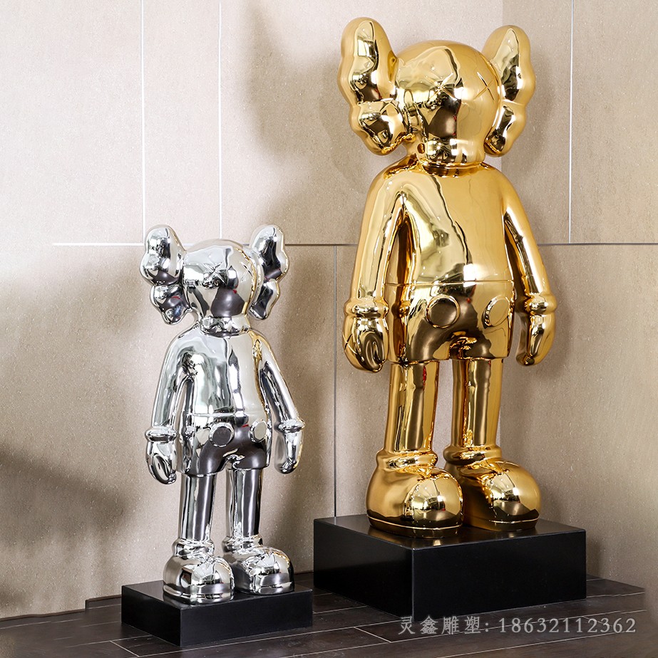 不锈钢芝麻街机器人公园雕塑