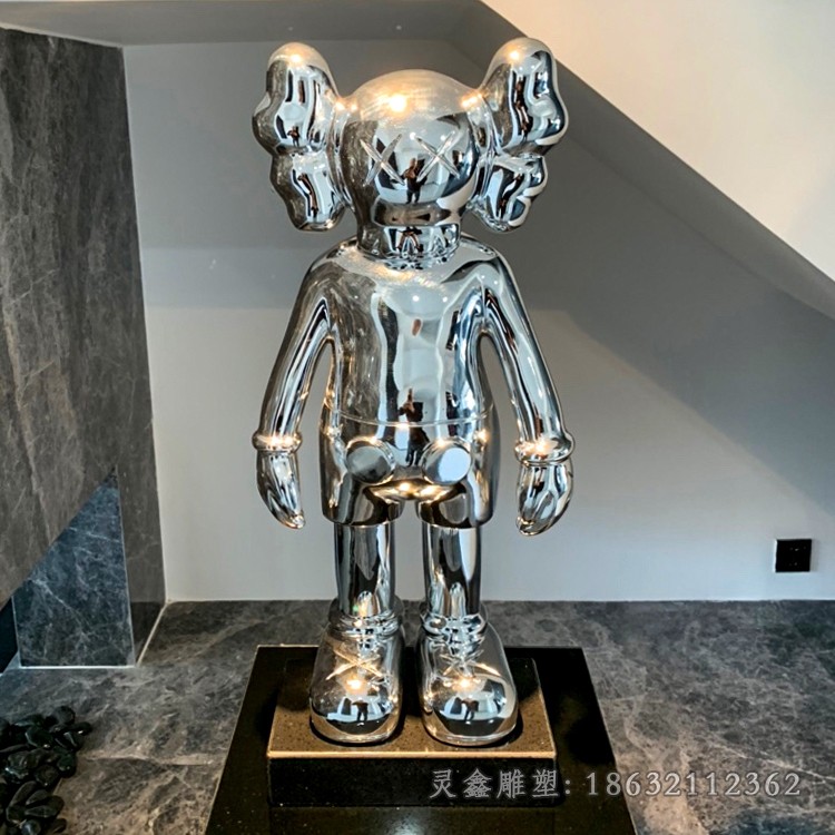 不锈钢芝麻街机器人户外雕塑