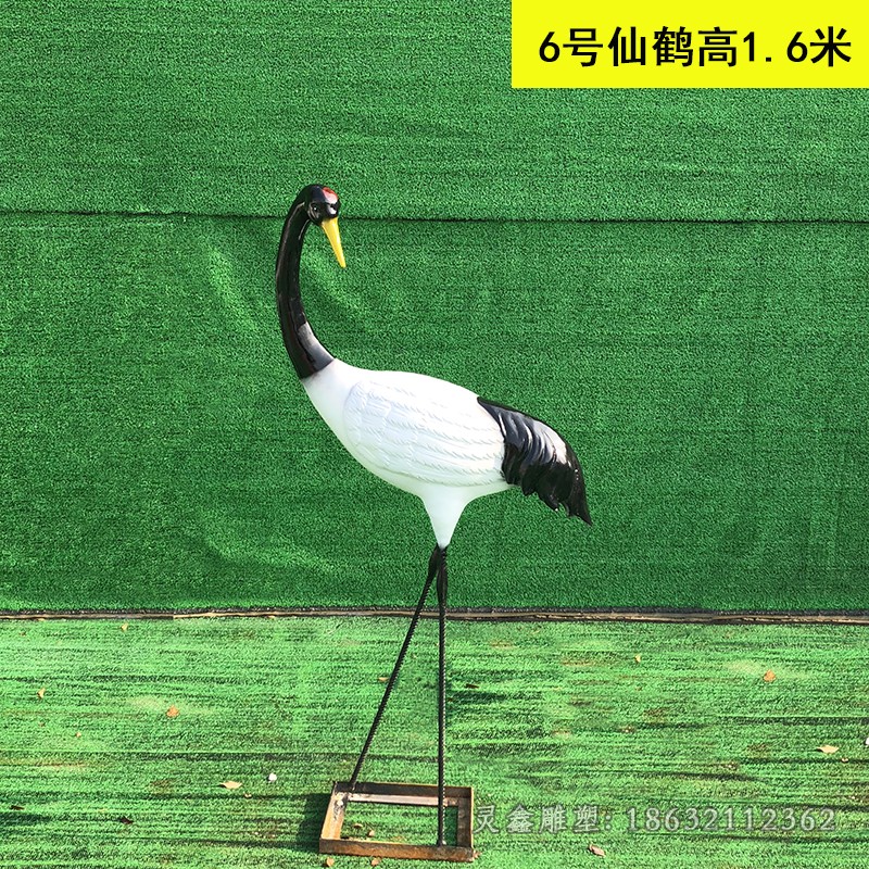 不锈钢站姿仙鹤城市雕塑