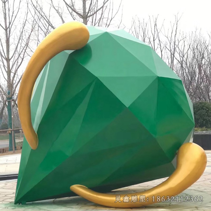 几何钻石不锈钢景观雕塑