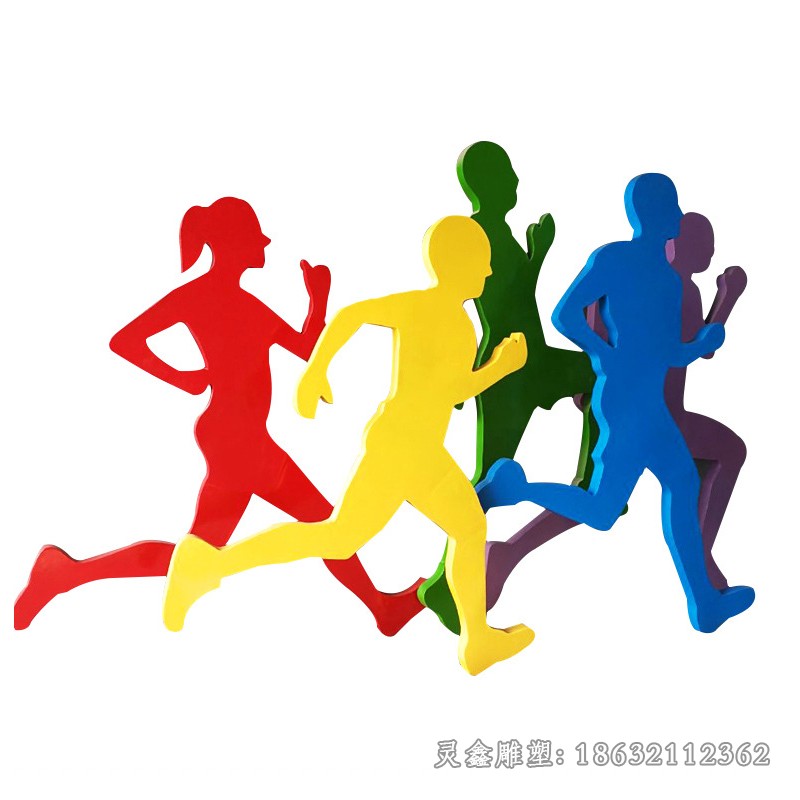 跑步剪影不锈钢人物雕塑