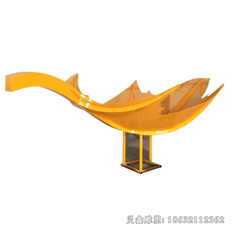 不锈钢枫叶户外景观雕塑