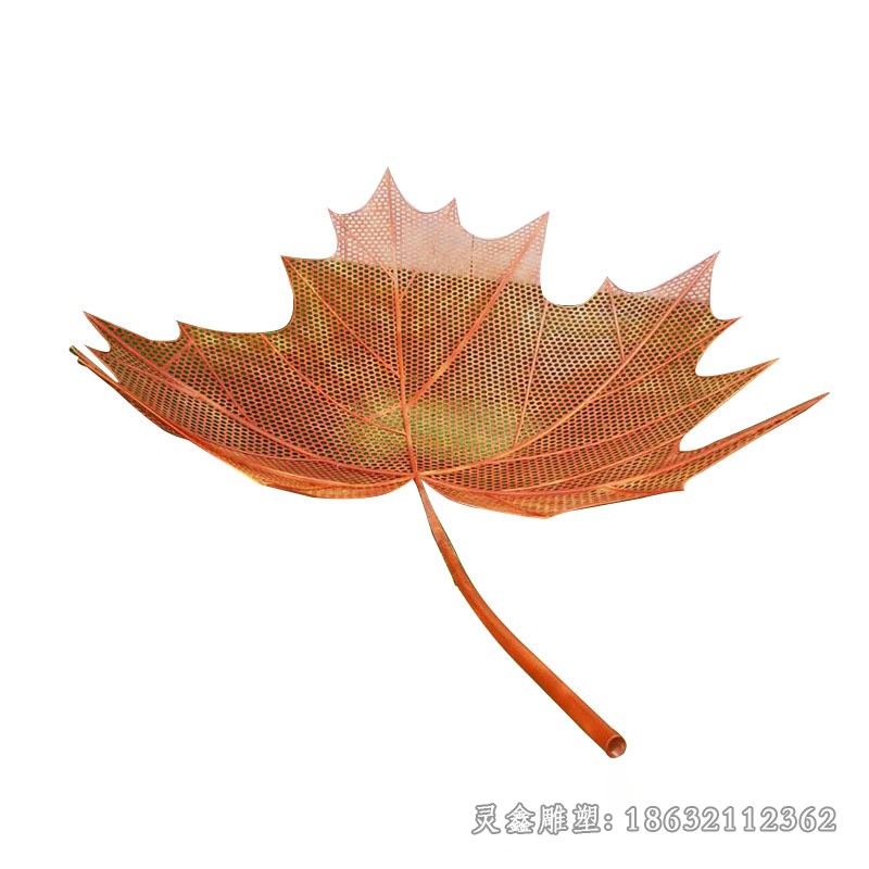 不锈钢镂空枫叶景观雕塑