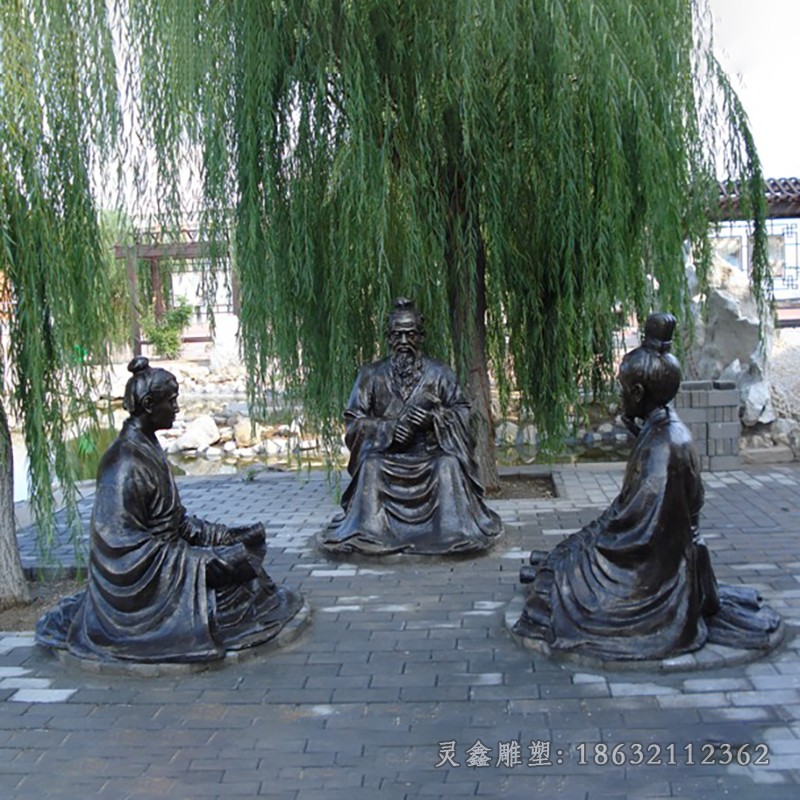 古代人物小品景观铜雕