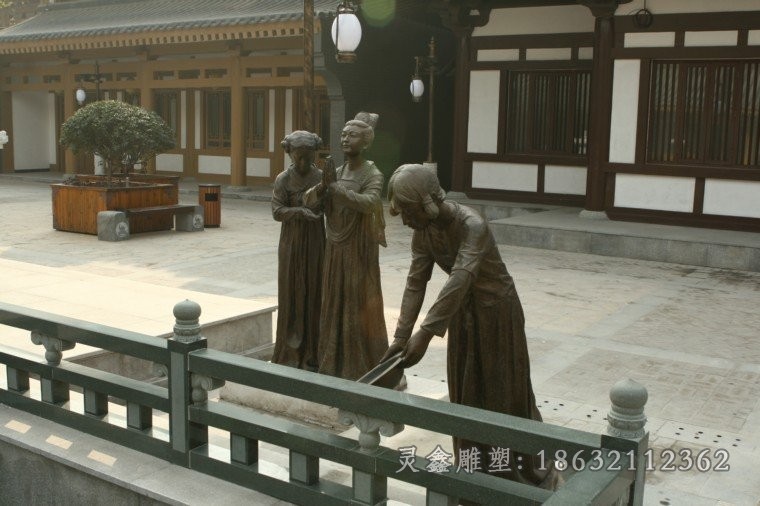 古代人物标志景观铜雕