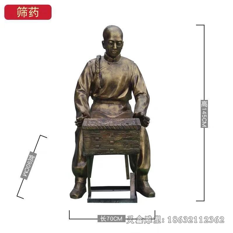 中医制药庭院古代人物铜雕
