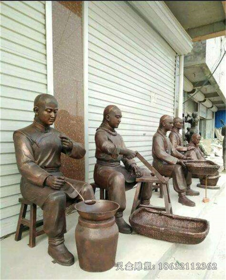 中医制药商场古代人物铜雕