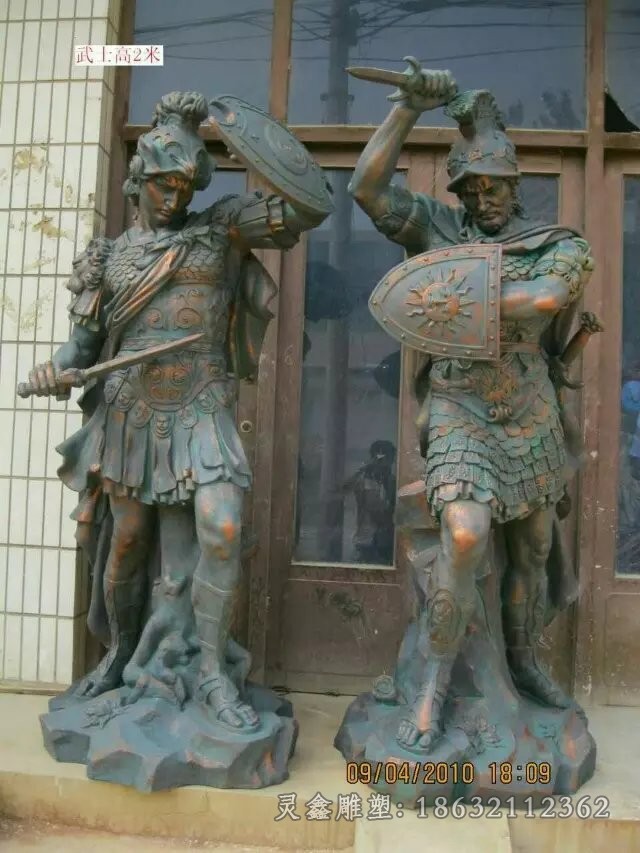 古罗马战士景观人物铜雕