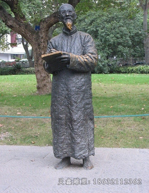 古代人物街边文化铜雕