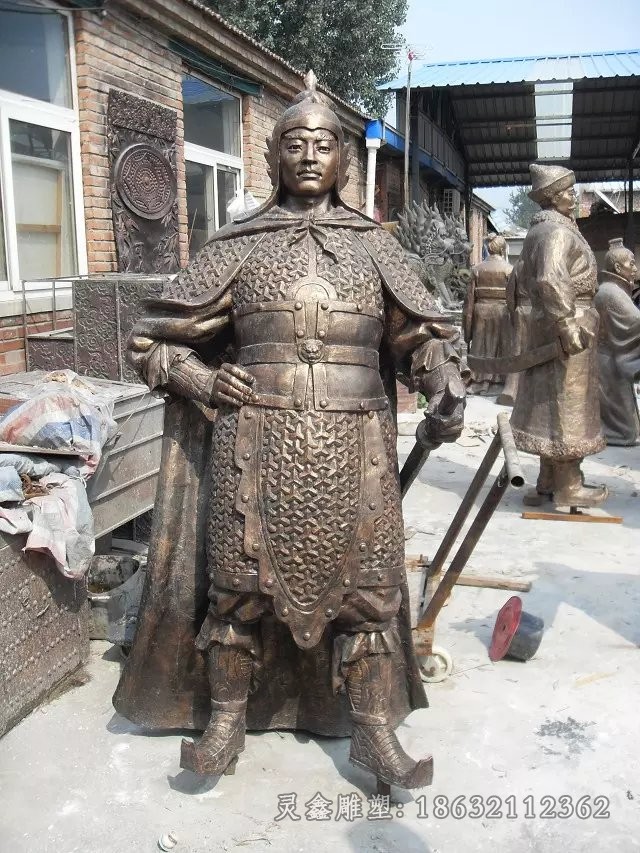 古代将军人物景观铜雕
