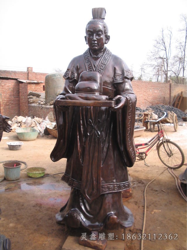 古代历史人物景观铜雕