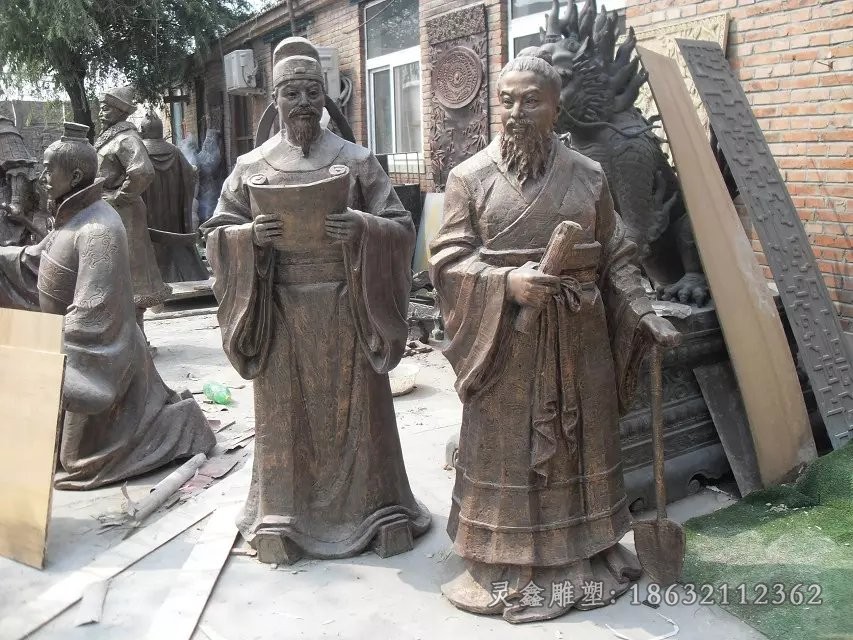 古人景观标志抽象铜雕