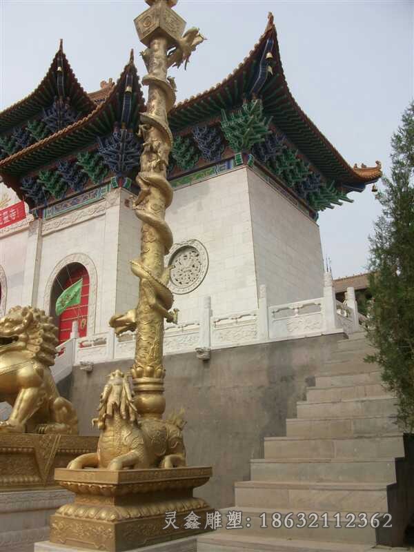 龙柱城市景观铜雕
