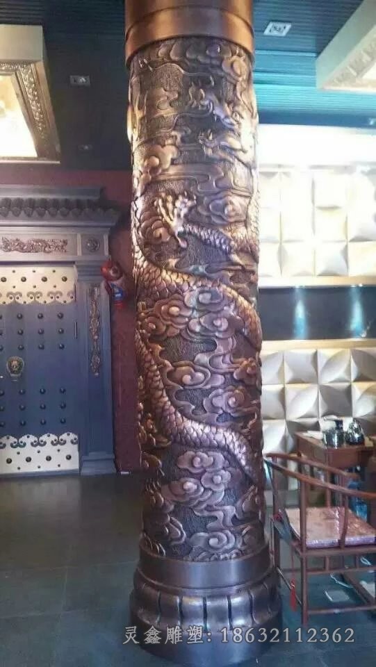 龙柱公园景观铜雕