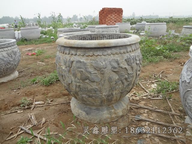 花盆标志景观铜雕
