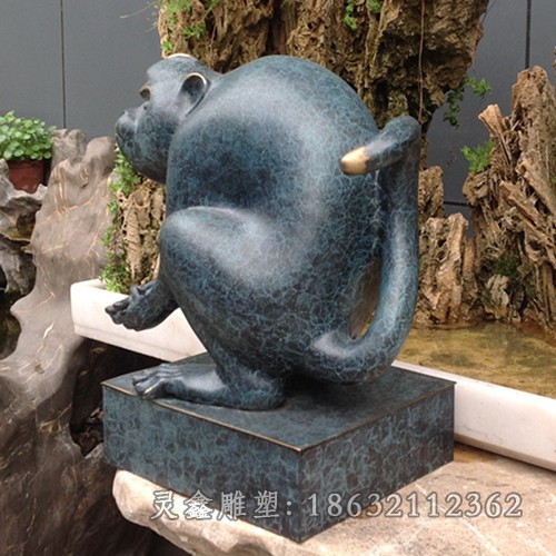 动物猴子景观铜雕