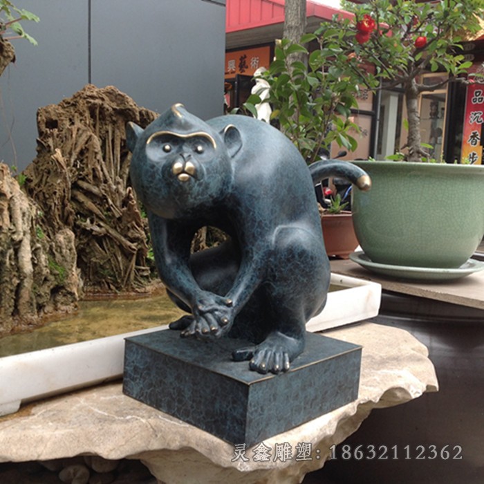 动物猴子景观标志铜雕