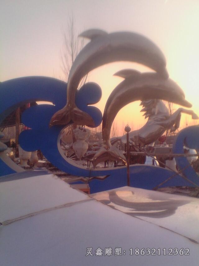 动物海豚户外景观铜雕