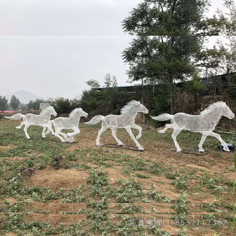 镂空马户外不锈钢雕塑