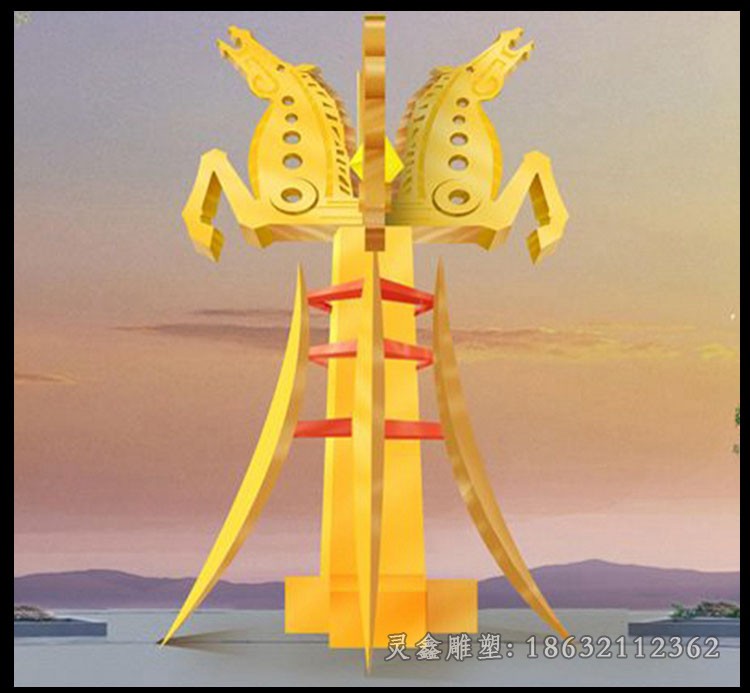 不锈钢马园林景观雕塑