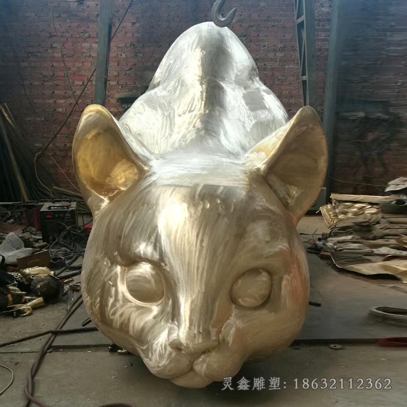 动物猫景观标志铜雕