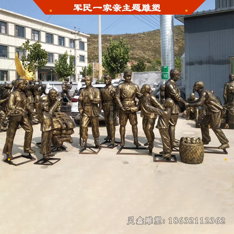 抗战红军户外人物铜雕