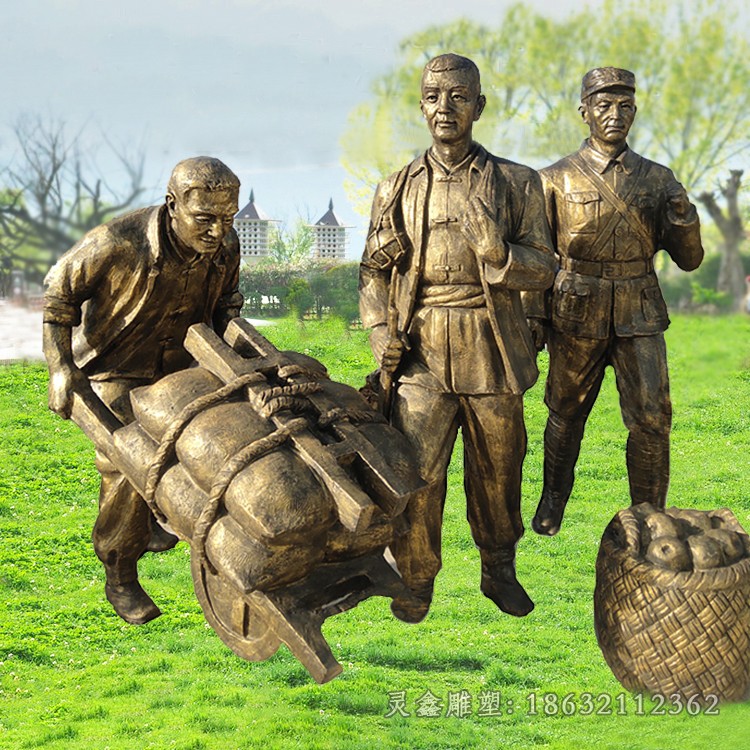 抗战红军商场人物铜雕